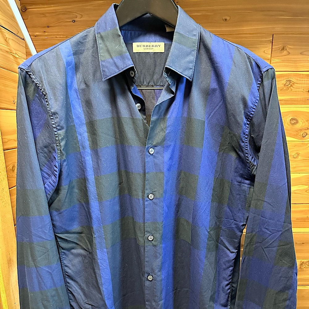 Burberry Check Button Down Shirt